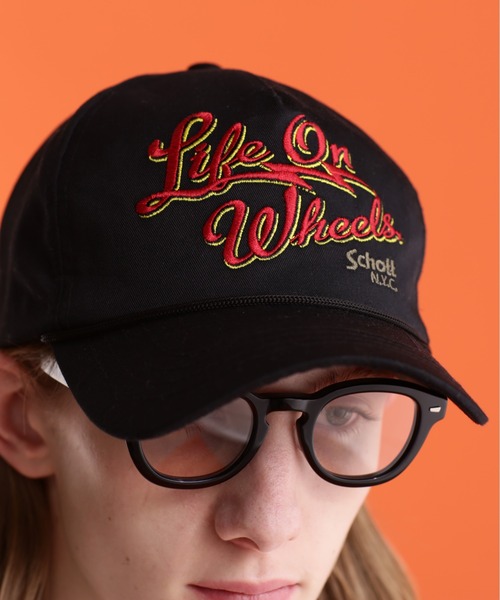 schott（ショット）の「【WEB LIMITED】Schott/ショット/TC TWILL CAP LIFE ON WHEELS/TCツイルキャップ ライフオンホイールズ（キャップ・メンズ・ブルー/チャコールグレー/ブラック・F）」の7枚目の写真