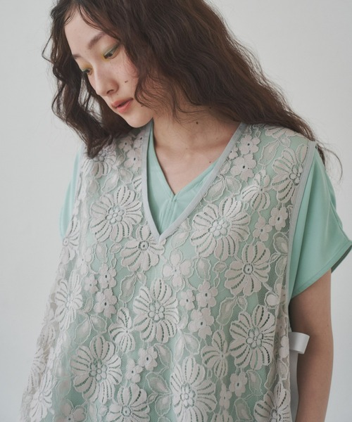 manana suerte（マニャーナスエルテ）の「ヴィンテージレースベスト（ベスト・レディース・ベージュ/ブラック・FREE）」の20枚目の写真