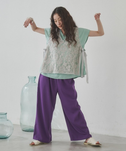 manana suerte（マニャーナスエルテ）の「ヴィンテージレースベスト（ベスト・レディース・ベージュ/ブラック・FREE）」の15枚目の写真