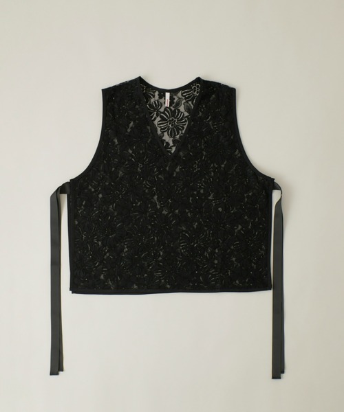 manana suerte（マニャーナスエルテ）の「ヴィンテージレースベスト（ベスト・レディース・ベージュ/ブラック・FREE）」の21枚目の写真
