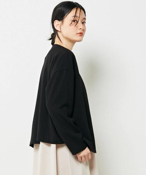 MELROSE claire（メルローズ クレール）の「【汎用性の高いシンプルなノーカラージャケット】（ノーカラージャケット・レディース・ベージュ/ブラック・FREE）」の19枚目の写真