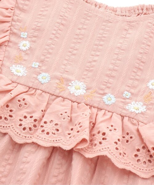 apres les cours(アプレレクール)の「レースお花刺繍チュニック(チュニック・キッズ・ネイビー/サーモンピンク・80/90/100/120/130/140/110)」の16枚目の写真