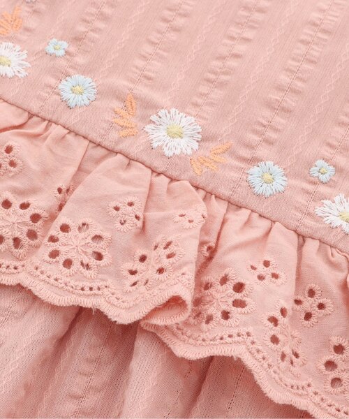 apres les cours(アプレレクール)の「レースお花刺繍チュニック(チュニック・キッズ・ネイビー/サーモンピンク・80/90/100/120/130/140/110)」の17枚目の写真