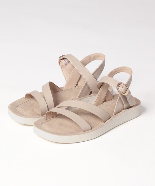 GLOBAL WORK（グローバルワーク）の「ラクッションベルトスクエアサンダル/178479（サンダル・レディース・アイボリー/ブラック/シルバー/ブラウン/ベージュ・SMALL/LARGE/MEDIUM）」の4枚目の写真