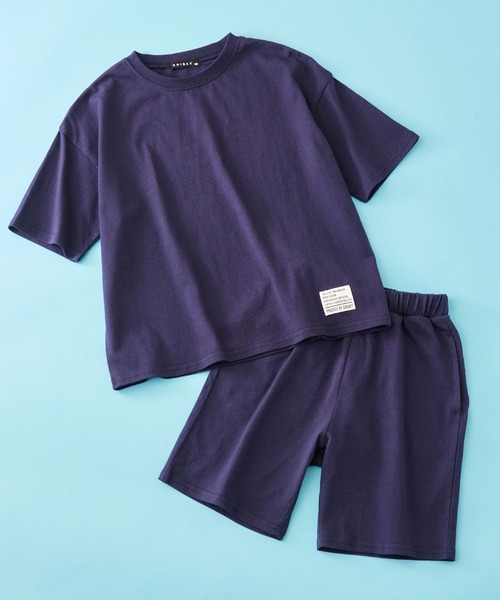 SHISKY（シスキー）の「SHISKY / シスキー 【 セットアップ 】ピスネーム 無地 Tシャツ ハーフパンツ キッズ（Tシャツ/カットソー・キッズ・チャコール/ネイビー/杢グレー/ブラック/ダークグリーン/ベージュ/ミント/オレンジ・120/150/110/160/130/140）」の7枚目の写真