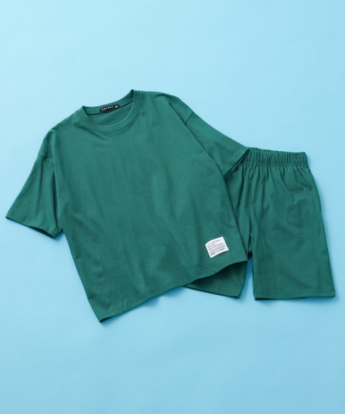 SHISKY（シスキー）の「SHISKY / シスキー 【 セットアップ 】ピスネーム 無地 Tシャツ ハーフパンツ キッズ（Tシャツ/カットソー・キッズ・チャコール/ネイビー/杢グレー/ブラック/ダークグリーン/ベージュ/ミント/オレンジ・120/150/110/160/130/140）」の5枚目の写真