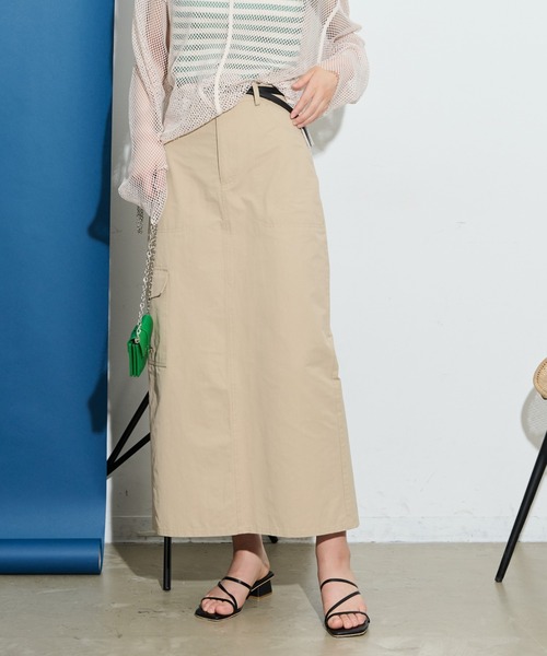 THE YOn（ザヨン）の「綿ナイロンサイドポケットカーゴスカート（スカート・レディース・ホワイト/ブラック/ベージュ・FREE）」の19枚目の写真