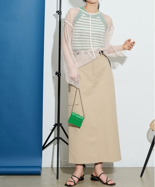 THE YOn（ザヨン）の「綿ナイロンサイドポケットカーゴスカート（スカート・レディース・ホワイト/ブラック/ベージュ・FREE）」の18枚目の写真