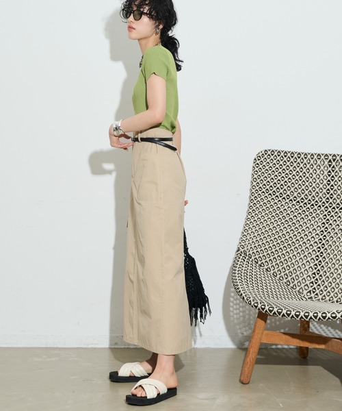 THE YOn（ザヨン）の「綿ナイロンサイドポケットカーゴスカート（スカート・レディース・ホワイト/ブラック/ベージュ・FREE）」の14枚目の写真