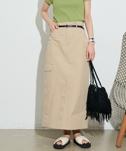 THE YOn（ザヨン）の「綿ナイロンサイドポケットカーゴスカート（スカート・レディース・ホワイト/ブラック/ベージュ・FREE）」の15枚目の写真