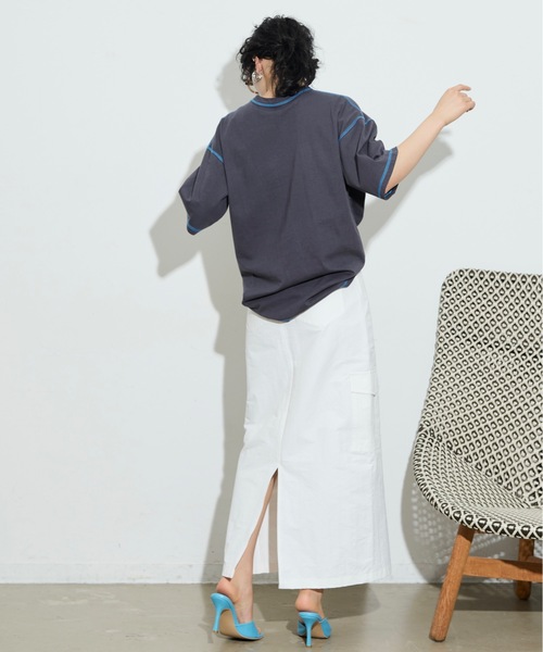 THE YOn（ザヨン）の「綿ナイロンサイドポケットカーゴスカート（スカート・レディース・ホワイト/ブラック/ベージュ・FREE）」の5枚目の写真