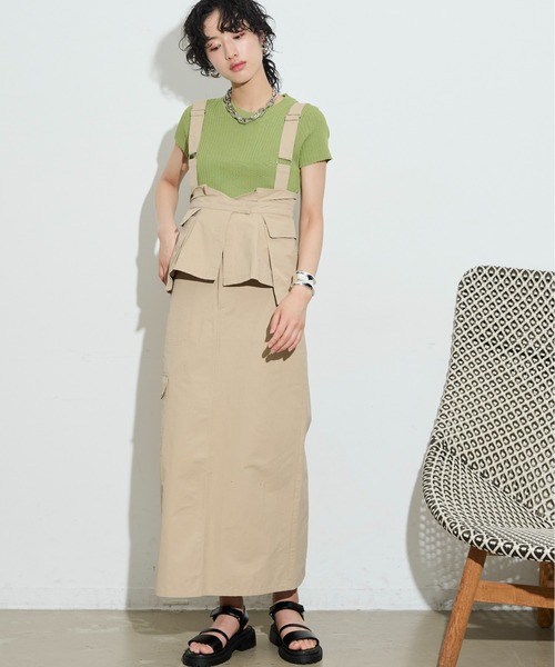 THE YOn（ザヨン）の「綿ナイロンサイドポケットカーゴスカート（スカート・レディース・ホワイト/ブラック/ベージュ・FREE）」の22枚目の写真