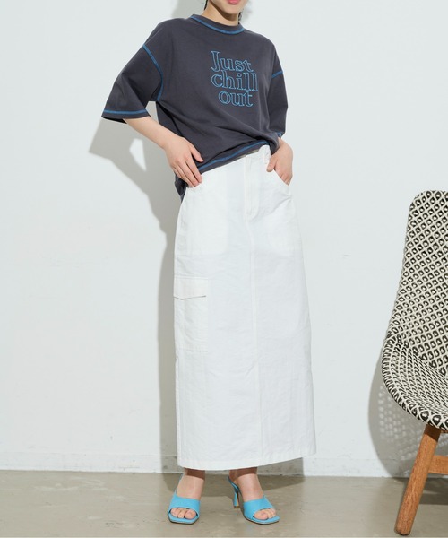 THE YOn（ザヨン）の「綿ナイロンサイドポケットカーゴスカート（スカート・レディース・ホワイト/ブラック/ベージュ・FREE）」の21枚目の写真