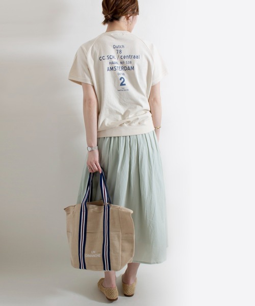 ALL ORDINARIES(オールオーディナリーズ)の「ピグメント染め Dutch78 ラグラン半袖Tシャツ(Tシャツ/カットソー・レディース・ネイビー/ライトグレー/イエロー/アイボリー・S/M/L/XL)」の11枚目の写真