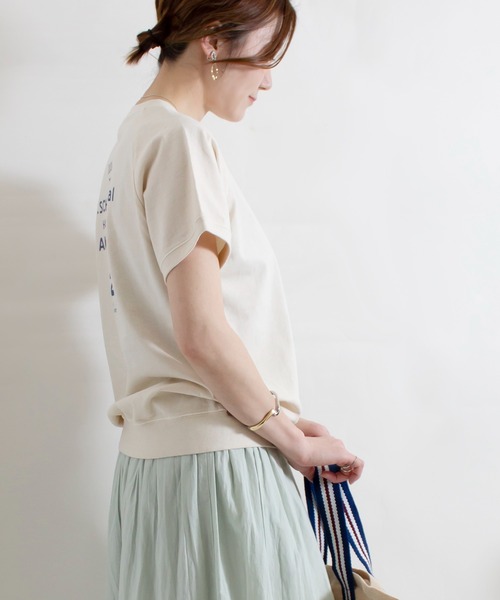ALL ORDINARIES(オールオーディナリーズ)の「ピグメント染め Dutch78 ラグラン半袖Tシャツ(Tシャツ/カットソー・レディース・ネイビー/ライトグレー/イエロー/アイボリー・S/M/L/XL)」の12枚目の写真