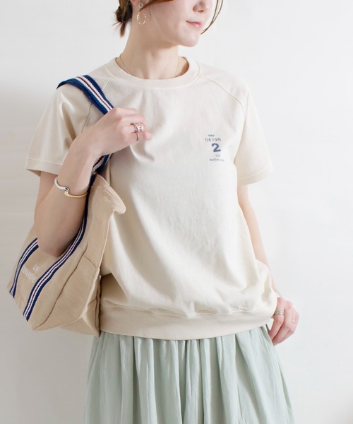 ALL ORDINARIES(オールオーディナリーズ)の「ピグメント染め Dutch78 ラグラン半袖Tシャツ(Tシャツ/カットソー・レディース・ネイビー/ライトグレー/イエロー/アイボリー・S/M/L/XL)」の9枚目の写真