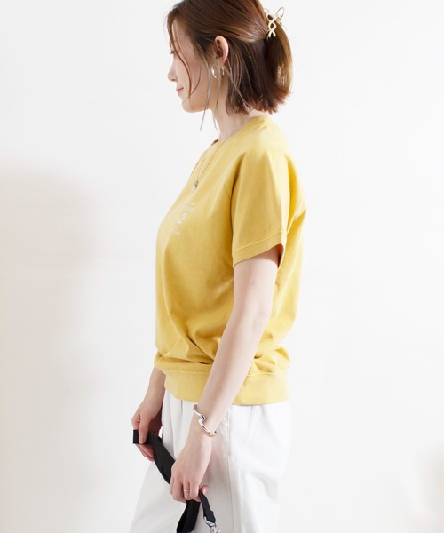 ALL ORDINARIES(オールオーディナリーズ)の「ピグメント染め Dutch78 ラグラン半袖Tシャツ(Tシャツ/カットソー・レディース・ネイビー/ライトグレー/イエロー/アイボリー・S/M/L/XL)」の5枚目の写真