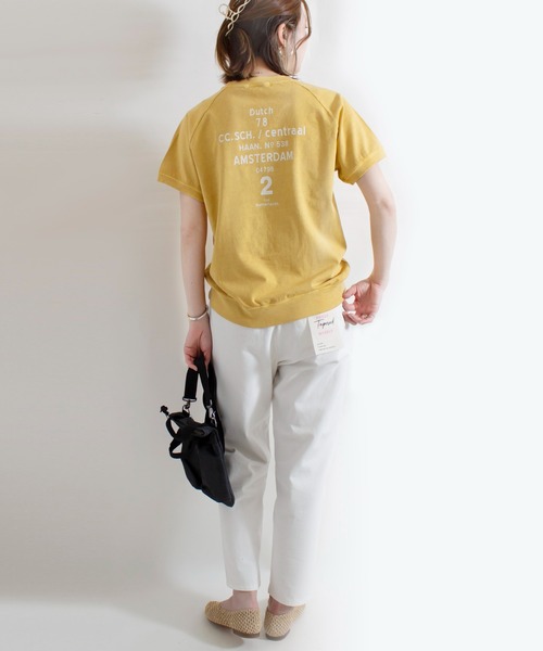 ALL ORDINARIES(オールオーディナリーズ)の「ピグメント染め Dutch78 ラグラン半袖Tシャツ(Tシャツ/カットソー・レディース・ネイビー/ライトグレー/イエロー/アイボリー・S/M/L/XL)」の6枚目の写真