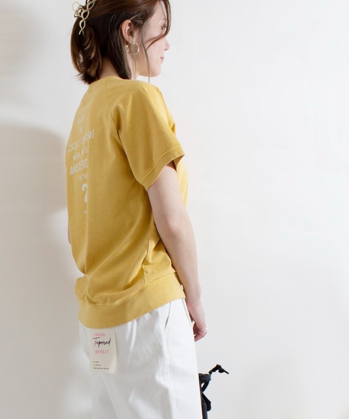 ALL ORDINARIES(オールオーディナリーズ)の「ピグメント染め Dutch78 ラグラン半袖Tシャツ(Tシャツ/カットソー・レディース・ネイビー/ライトグレー/イエロー/アイボリー・S/M/L/XL)」の7枚目の写真
