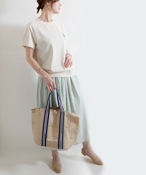 ALL ORDINARIES(オールオーディナリーズ)の「ピグメント染め Dutch78 ラグラン半袖Tシャツ(Tシャツ/カットソー・レディース・ネイビー/ライトグレー/イエロー/アイボリー・S/M/L/XL)」の8枚目の写真