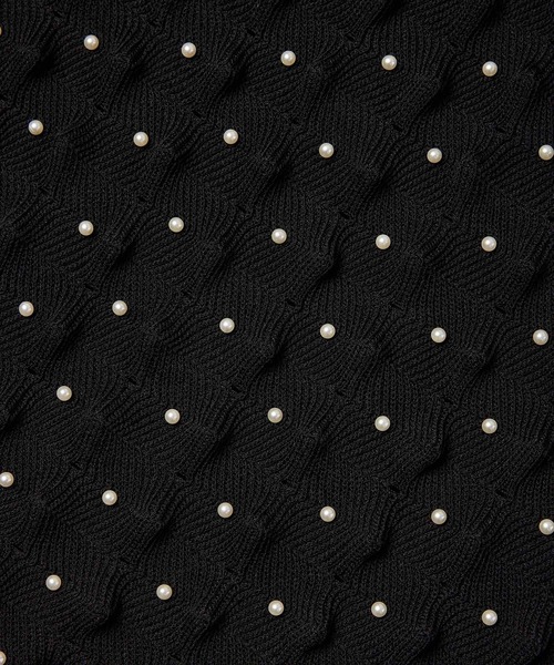 【ADAM ET ROPE'】パールニットプルオーバー ADAM ET ROPE'（アダムエロペ）の「パールニットプルオーバー（ニット