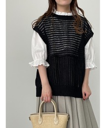 ehka sopo | メッシュ編みニットベスト(ベスト)