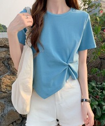フロントツイスト半袖Tシャツ