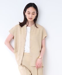INDIVI | 【羽織りとしても!/SETUP可能/洗える/UVケア】麻調セミAラインブラウス〈夏の通勤・お出かけにおすすめ！〉(シャツ/ブラウス)