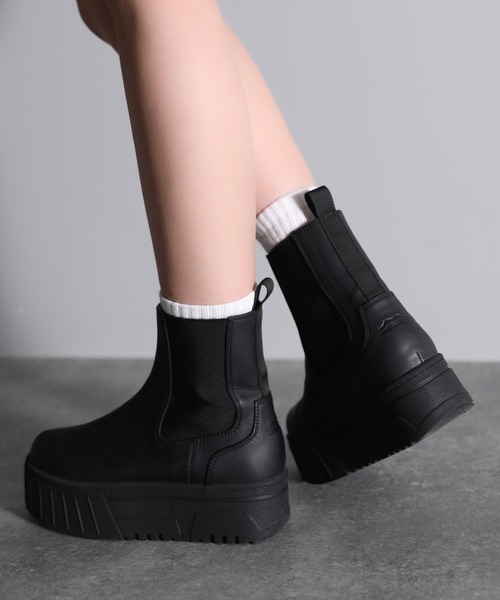 Java(ジャバ)の「《JaVaジャバ コラボ》冬のトレンドアイテム!厚底ソールサイドゴアチェルシーブーツ(ブーツ・レディース・ブラック/ホワイト・X-LARGE/LARGE/SMALL/MEDIUM)」の6枚目の写真