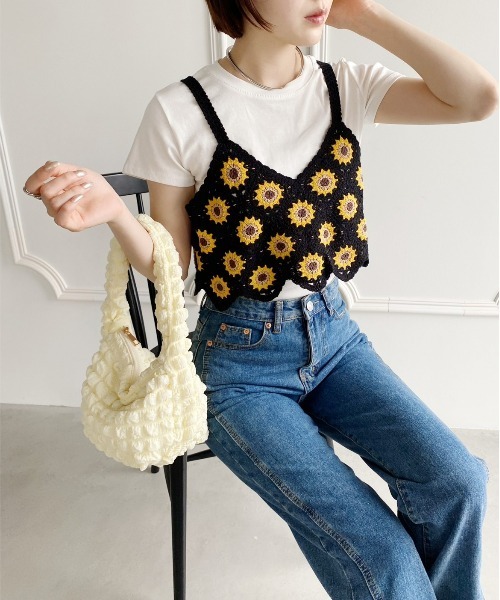 美品✦マークアンドロナ✦23年春夏サマーニット＋サンバイザーオレンジセットアップ 美品✦マークアンドロナ✦23年春夏サマーニット＋サンバイザーオレンジ