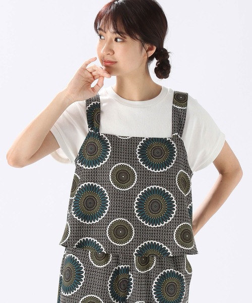 moyan ecri(モヤン エクリ)の「【moyan】コラボキャミトップス(キャミソール・レディース・ブラック/オレンジ/ブラウン・FREE)」の2枚目の写真