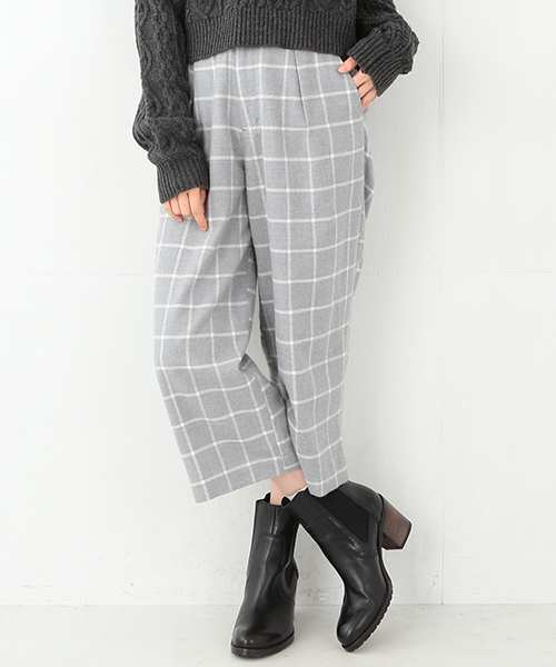 CAROLINA GLASER（カロリナ グレイサー）の「CAROLINA GLASER / チェックパンツ（その他パンツ・レディース・ホワイト/グレー・ONE SIZE）」の6枚目の写真