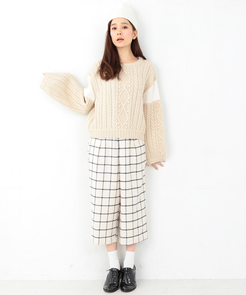 CAROLINA GLASER（カロリナ グレイサー）の「CAROLINA GLASER / チェックパンツ（その他パンツ・レディース・ホワイト/グレー・ONE SIZE）」の13枚目の写真