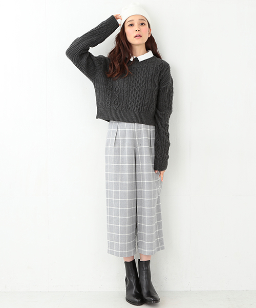 CAROLINA GLASER（カロリナ グレイサー）の「CAROLINA GLASER / チェックパンツ（その他パンツ・レディース・ホワイト/グレー・ONE SIZE）」の9枚目の写真
