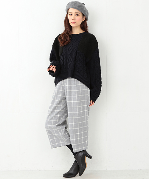 CAROLINA GLASER（カロリナ グレイサー）の「CAROLINA GLASER / チェックパンツ（その他パンツ・レディース・ホワイト/グレー・ONE SIZE）」の10枚目の写真