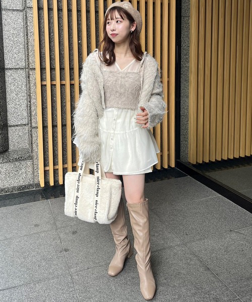 ロゴテープフェイクファーミニトートバッグ（トートバッグ）｜one