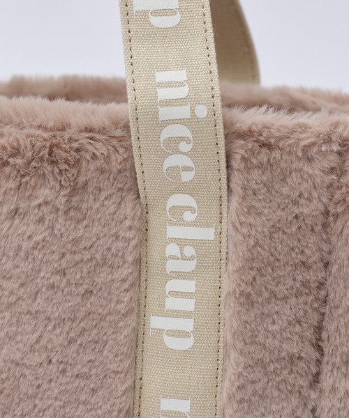 one after another NICE CLAUP（ワンアフターアナザーナイスクラップ）の「ロゴテープフェイクファーミニトートバッグ（トートバッグ・レディース・モカ/アイボリー/ピンク・FREE）」の20枚目の写真