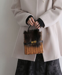 【VIOLAd’ORO/ヴィオラドーロ】ラタン*ファーBAG