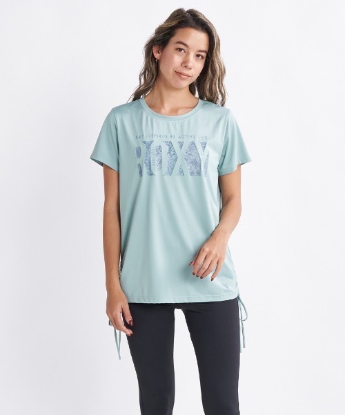 ROXY(ロキシー)の「SOMEHOW/ロキシーUVカット付きドライフロントブランドロゴ裾シャーリング半袖カットソー(Tシャツ/カットソー・レディース・ホワイト/ブラック/グリーン・LARGE/SMALL/MEDIUM)」の3枚目の写真