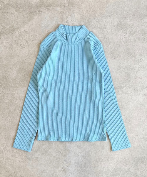 CALMIA(カルミア)の「裏起毛テレコ ハイネックプルオーバー/おとな(Tシャツ/カットソー・レディース・ラベンダー/ピンク/チャコール/ライトブルー/ライトグリーン・160cm)」の1枚目の写真