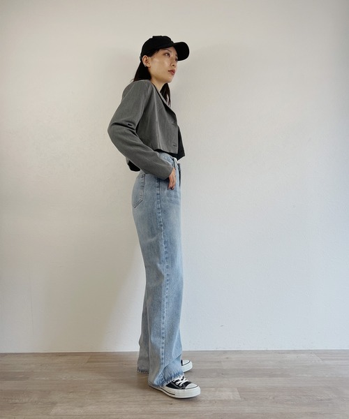 ISOOK（アイスー）の「【ISOOK / アイスー】ショートテーラードジャケット / クロップドジャケット キレイめ ZOZOTOWN限定（テーラードジャケット・レディース・グレー/ブラック・FREE）」の13枚目の写真