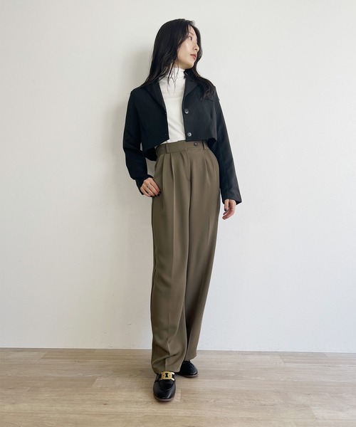 ISOOK（アイスー）の「【ISOOK / アイスー】ショートテーラードジャケット / クロップドジャケット キレイめ ZOZOTOWN限定（テーラードジャケット・レディース・グレー/ブラック・FREE）」の15枚目の写真