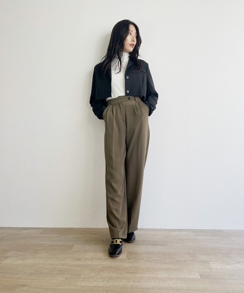 ISOOK（アイスー）の「【ISOOK / アイスー】ショートテーラードジャケット / クロップドジャケット キレイめ ZOZOTOWN限定（テーラードジャケット・レディース・グレー/ブラック・FREE）」の16枚目の写真