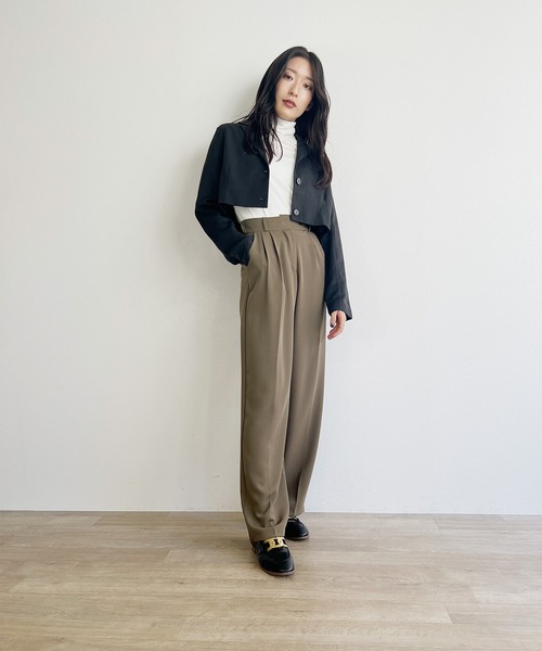 ISOOK（アイスー）の「【ISOOK / アイスー】ショートテーラードジャケット / クロップドジャケット キレイめ ZOZOTOWN限定（テーラードジャケット・レディース・グレー/ブラック・FREE）」の17枚目の写真