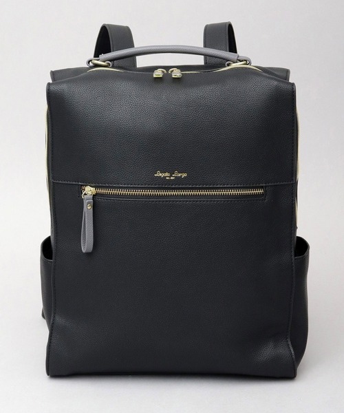 Legato Largo(レガートラルゴ)の「フルグレイン フェイクレザー PC収納 ビジネスリュック(バックパック/リュック・レディース・ブラウン/ライトグレー/ブラック・FREE)」の10枚目の写真