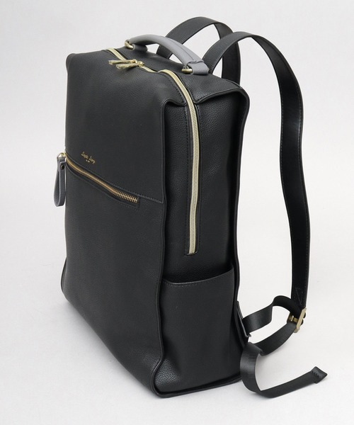 Legato Largo(レガートラルゴ)の「フルグレイン フェイクレザー PC収納 ビジネスリュック(バックパック/リュック・レディース・ブラウン/ライトグレー/ブラック・FREE)」の11枚目の写真