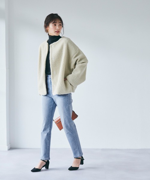 coca(coca)(コカ)の「ストレッチハイウエストテーパードデニム(デニムパンツ・レディース・ブルー・L/S/M)」の7枚目の写真