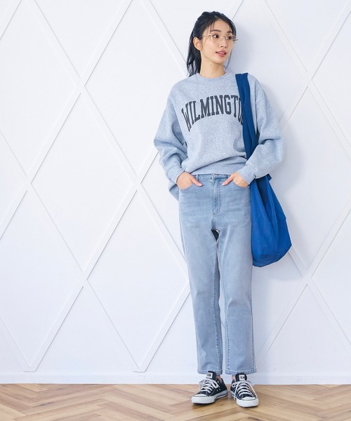 coca(coca)(コカ)の「ストレッチハイウエストテーパードデニム(デニムパンツ・レディース・ブルー・L/S/M)」の6枚目の写真
