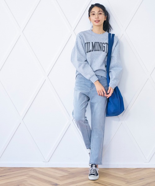 coca(coca)(コカ)の「ストレッチハイウエストテーパードデニム(デニムパンツ・レディース・ブルー・L/S/M)」の5枚目の写真