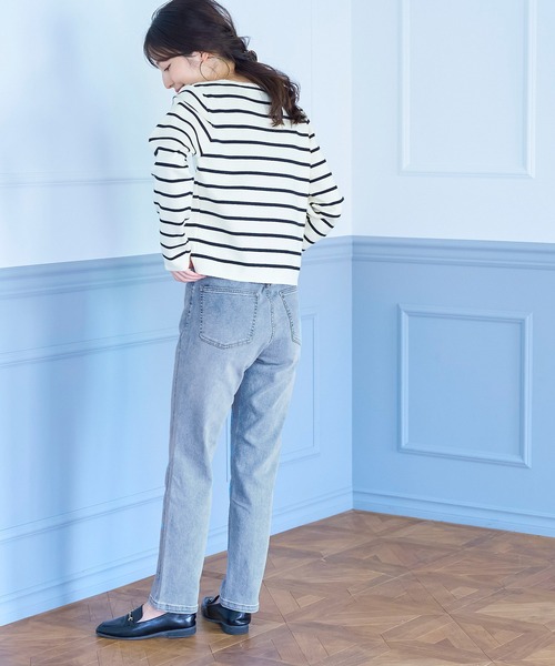 coca(coca)(コカ)の「ストレッチハイウエストテーパードデニム(デニムパンツ・レディース・ブルー・L/S/M)」の3枚目の写真
